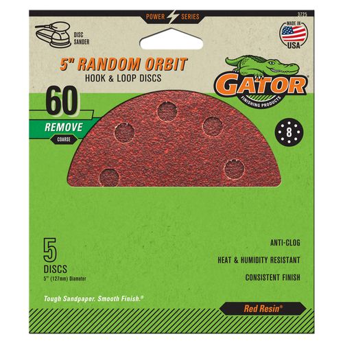 5" Gator Random Orbit Sanding Discs - Coarse 60 Grit (5 Pack)