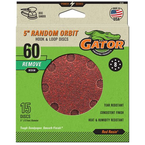 5" Gator Random Orbit Sanding Discs (Medium 60 Grit (15 Pack)
