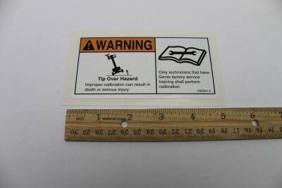 Genie Part # 1263541GT – Decal, Tip Over Hazard