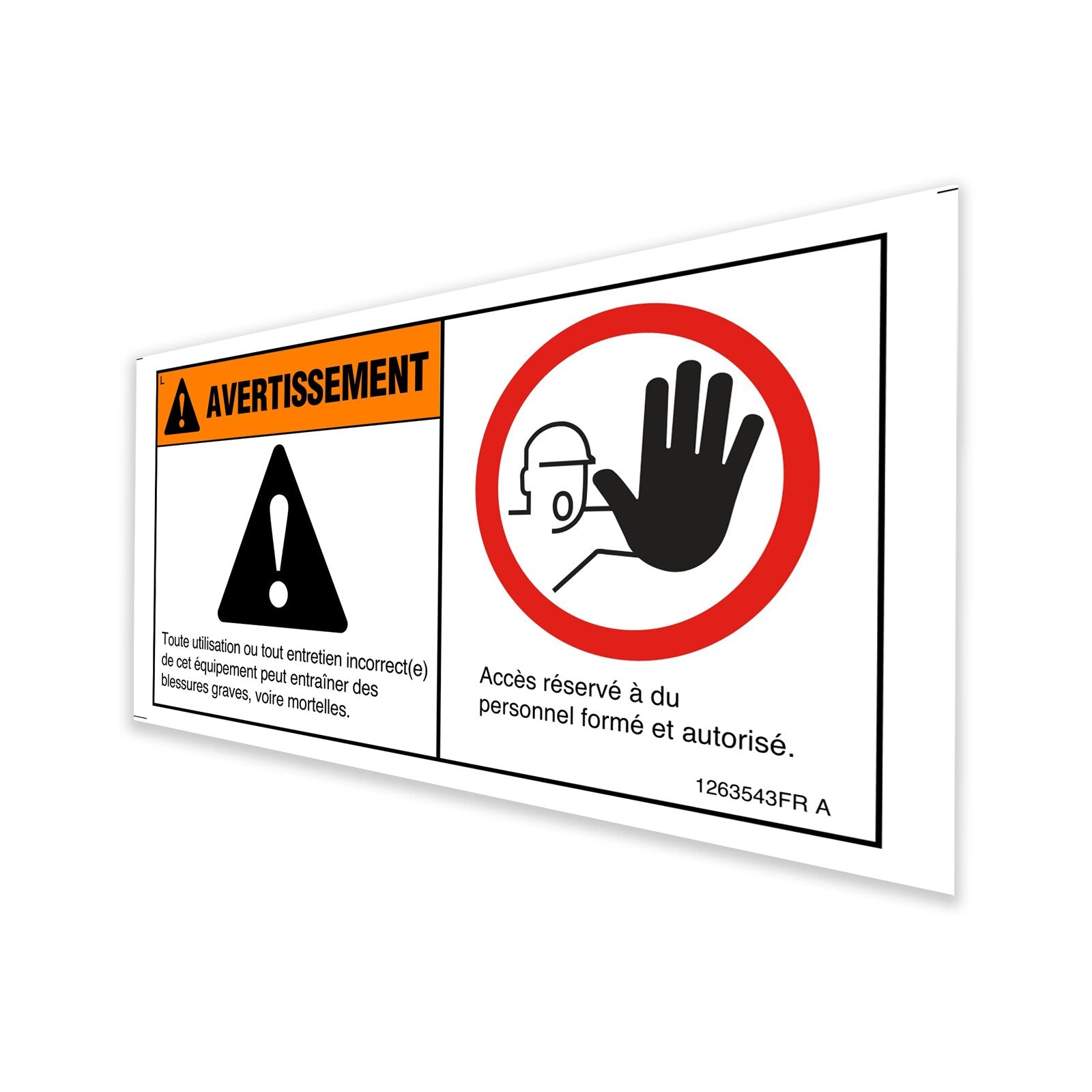 Genie Part # 1263543FRGT – Decal, Improper Operation