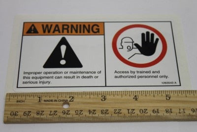 Genie Part # 1263543GT – Decal, Warning, Improper Operation