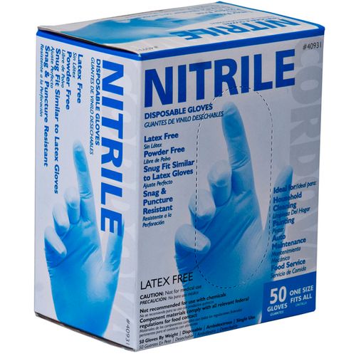 4MIL Disposable Nitrile Gloves 50 pack One Size Fits All