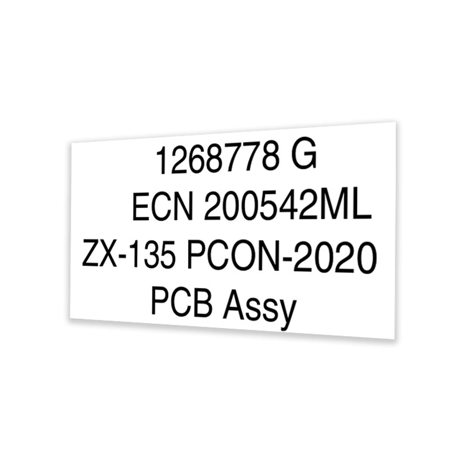 Genie Part # 1268778GT – Decal, Label, ZX135 Pcon