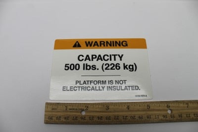 Genie Part # 12725GT – Decal,500 LB Capacity