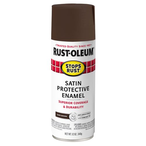 Rust-Oleum Satin Enamel Spray Paint Dark Brown (12 Oz.)