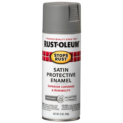 Rust-Oleum Satin Enamel Spray Paint Coastal Gray (12 Oz.)