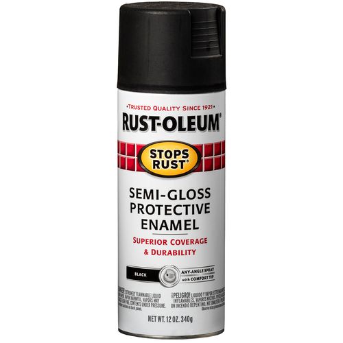 Rust-Oleum Semi-Gloss Enamel Spray Paint Black (12 Oz.)