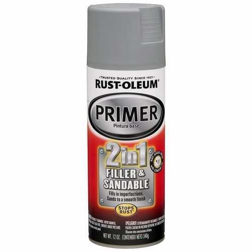 Rust-Oleum Primer Spray (2 In 1 Filler & Sandable) Gray (12 Oz.)