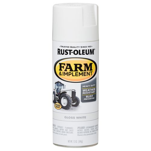 Rust-Oleum Farm & Implement Spray Paint Gloss White (12 Oz.)