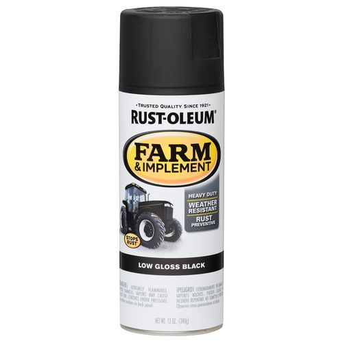 Rust-Oleum Farm & Implement Spray Paint Low Gloss Black (12 Oz.)