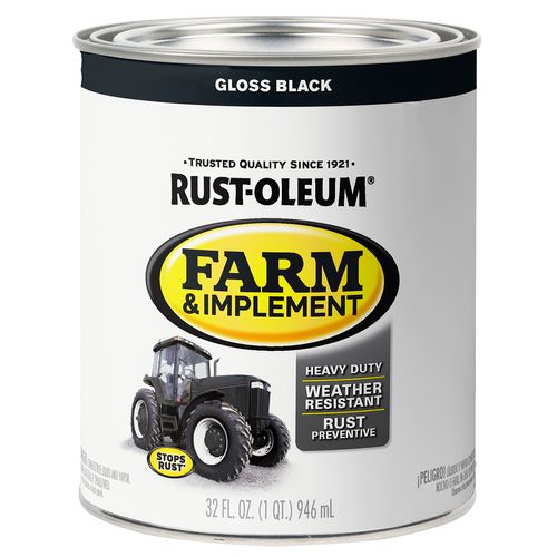 Rust-Oleum Farm & Implement Paint Gloss Black (Quart)