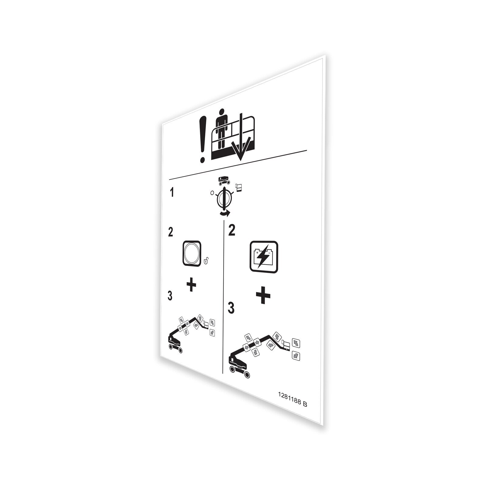 Genie Part # 1281188GT – Decal, Emergency Lowering
