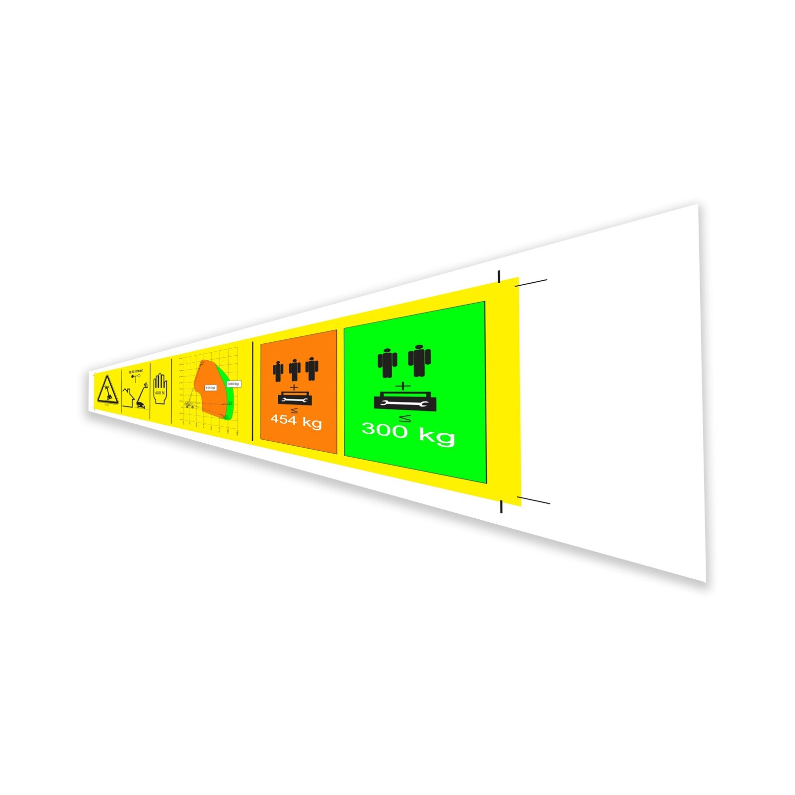 Genie Part # 1284098GT – Decal, Danger, Capacity S-65 XC, Symbol