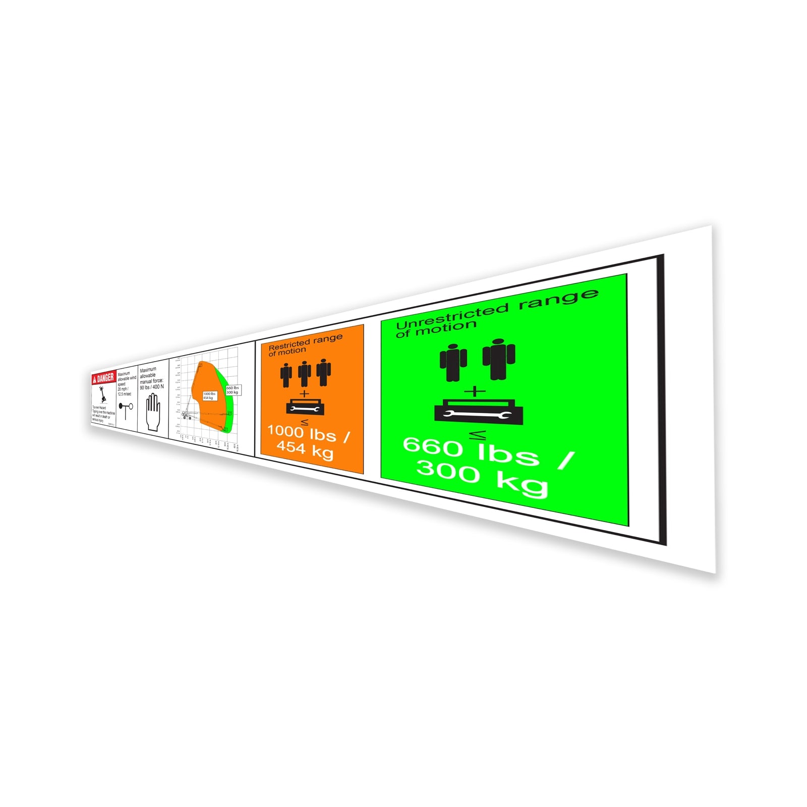 Genie Part # 1284718GT – Decal, Danger, Capacity S-65 XC