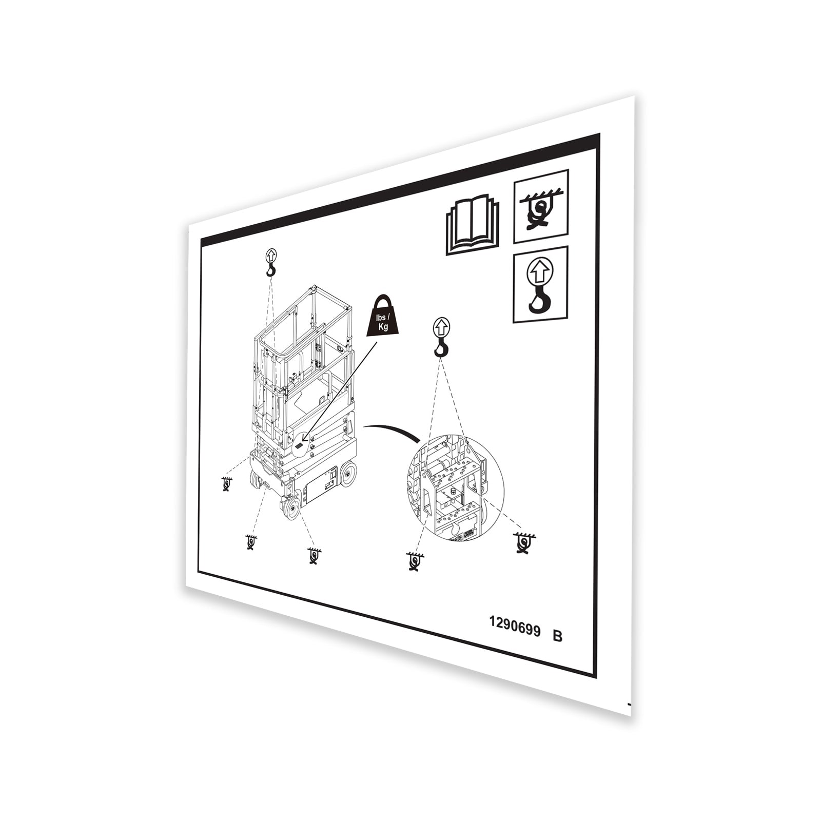 Genie Part # 1290699GT – Decal Label Transport Diagram