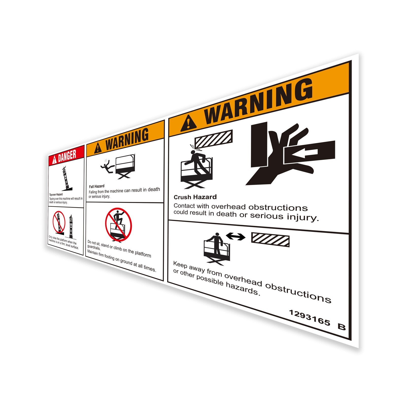 Genie Part # 1293165GT – Decal, Danger/Warning Combo