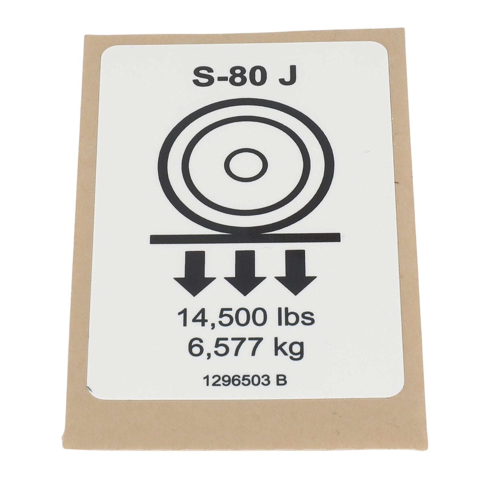 Genie Part # 1296503GT – Decal, Label, Wheel Load