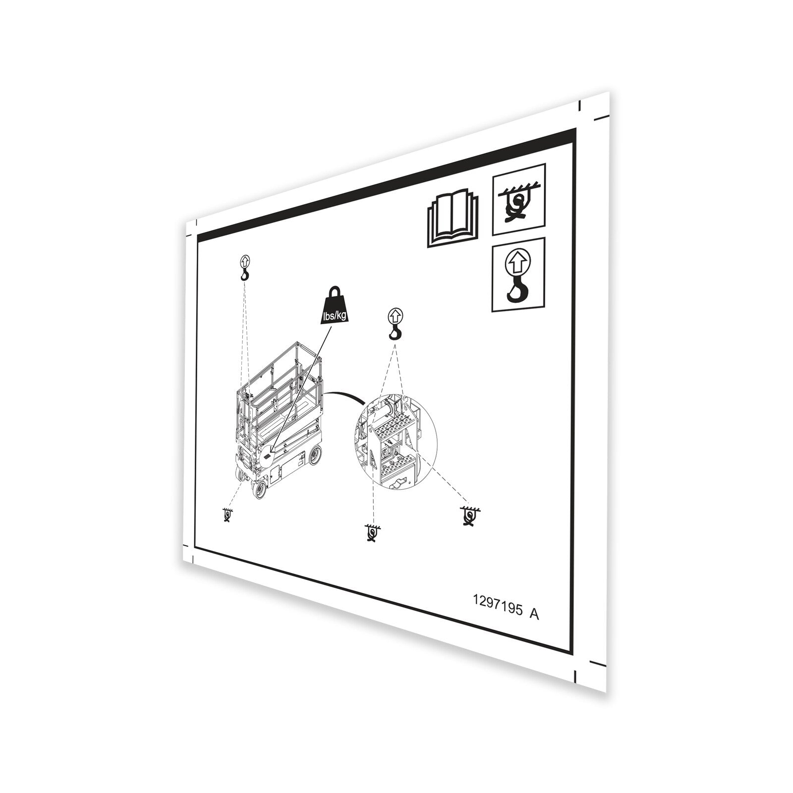 Genie Part # 1297195GT – Decal, Label-Transport Diagram