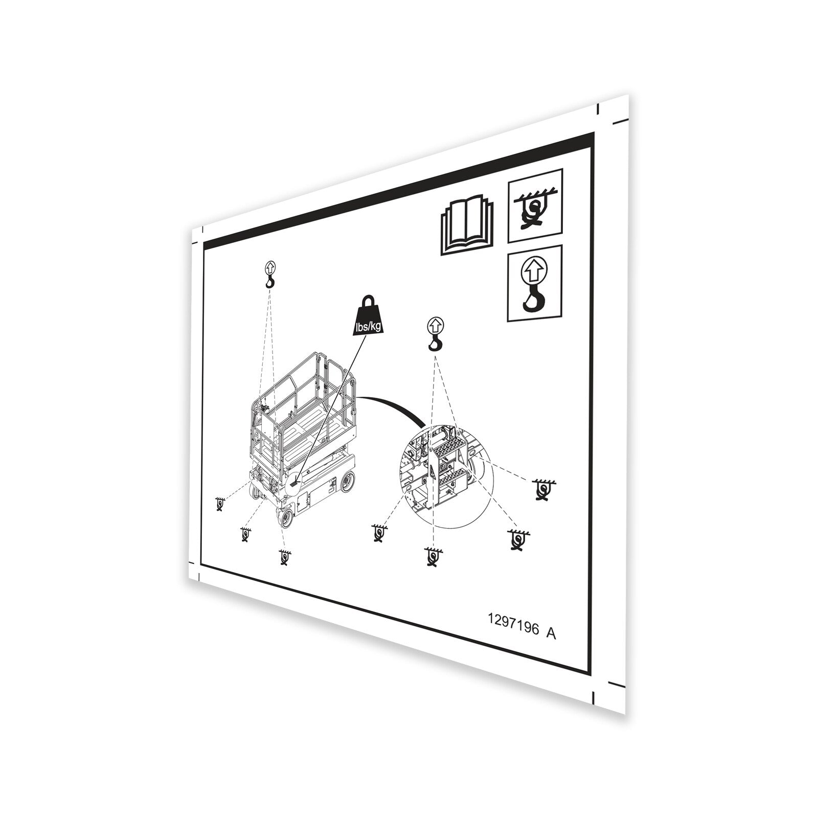 Genie Part # 1297196GT – Decal, Label-Transport Diagram
