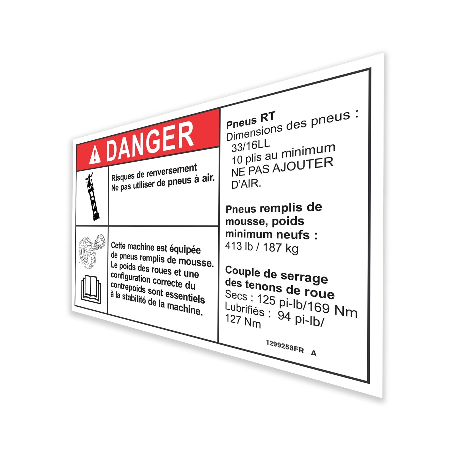 Genie Part # 1299258FRGT – Decal, Danger, Tip