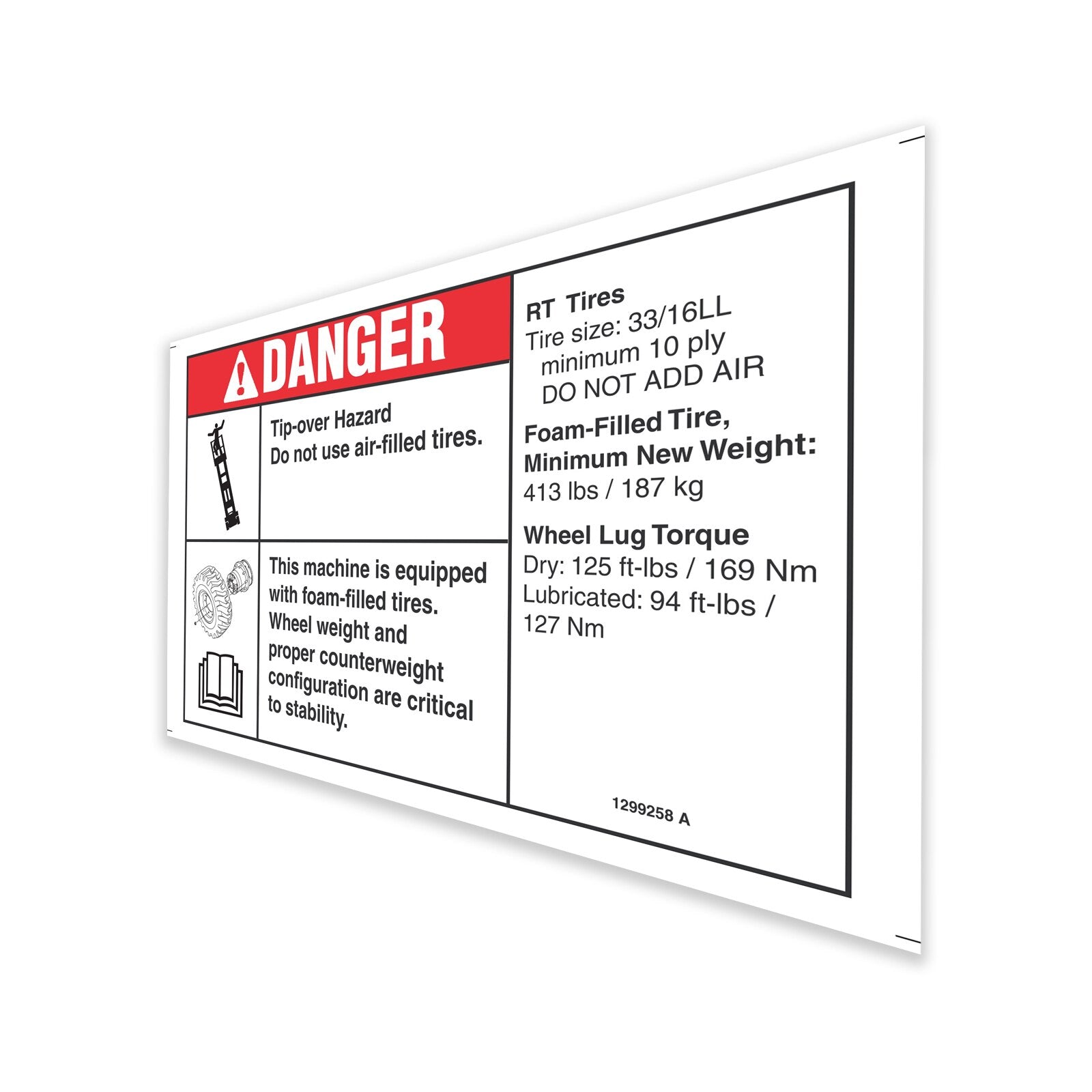 Genie Part # 1299258GT – Decal, Danger, Tip