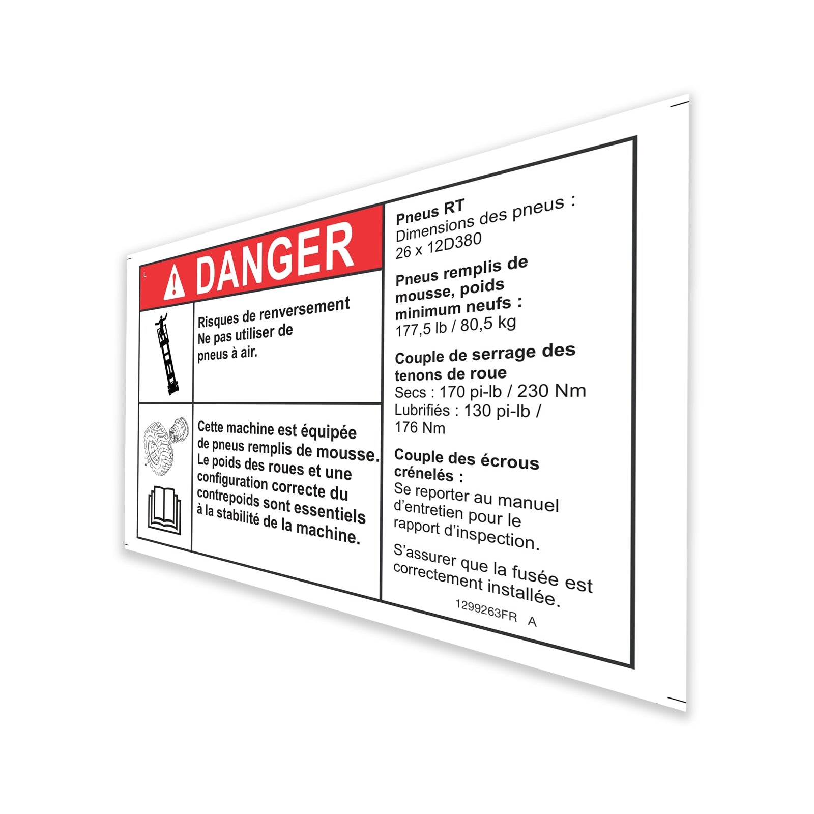 Genie Part # 1299263FRGT – Decal, Danger, Tip