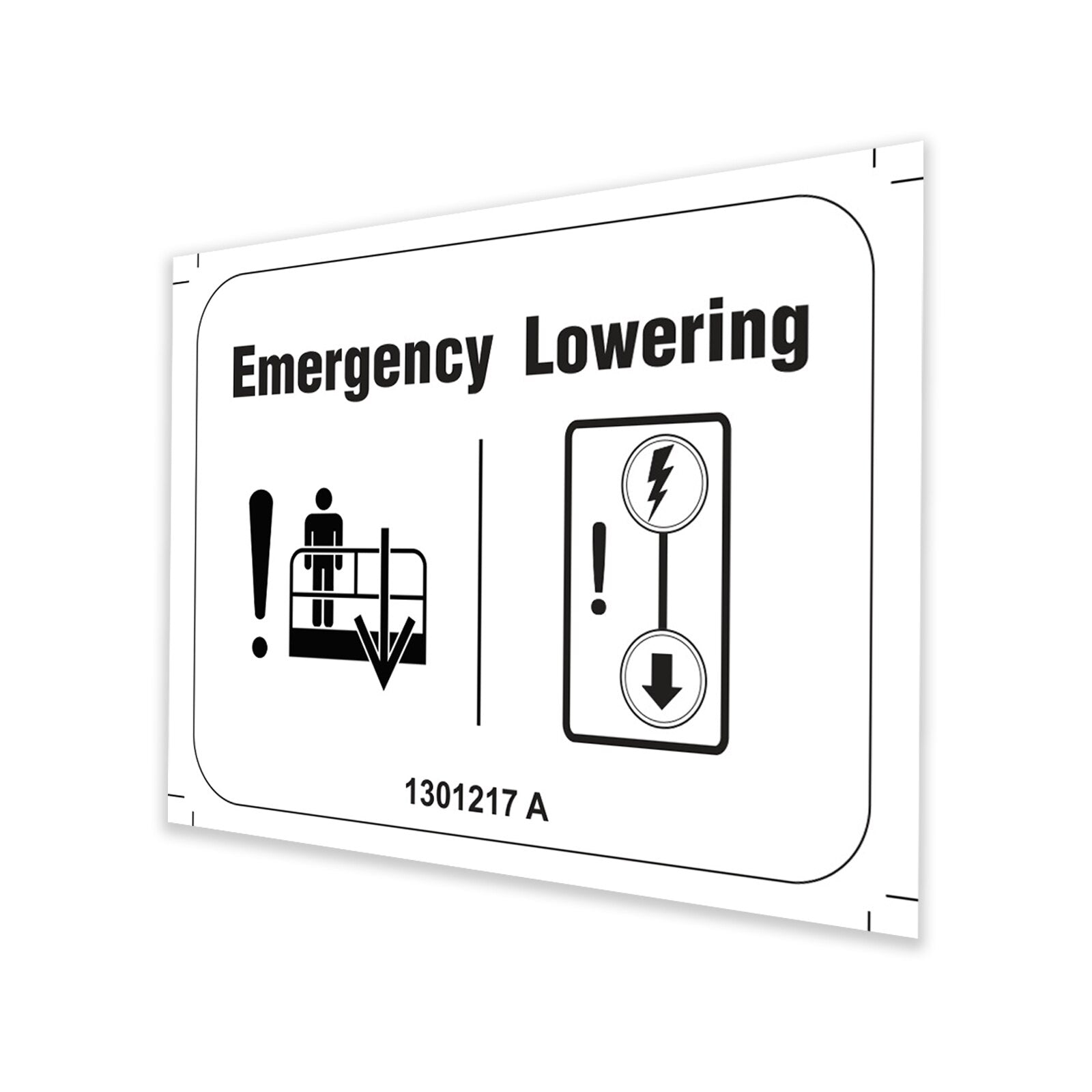 Genie Part # 1301217GT – Decal, Emergency Lowering