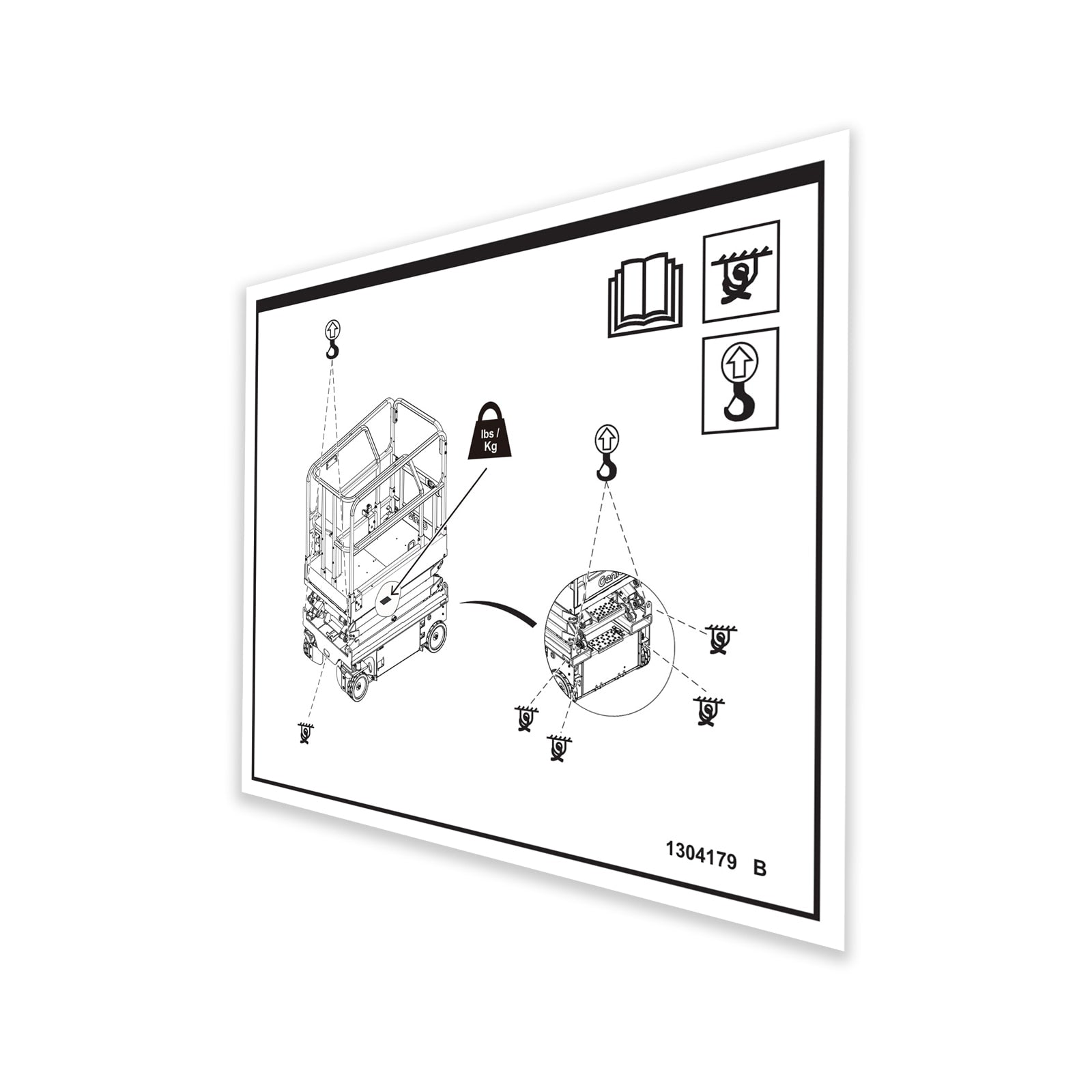 Genie Part # 1304179GT – Decal, Label Transport Diagram