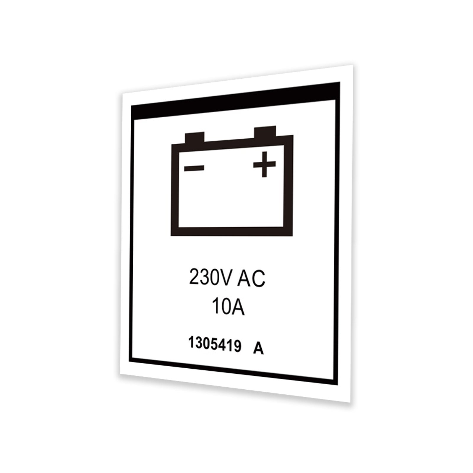 Genie Part # 1305419GT – Decal, Label, Pwr to Charger 230V EU, H