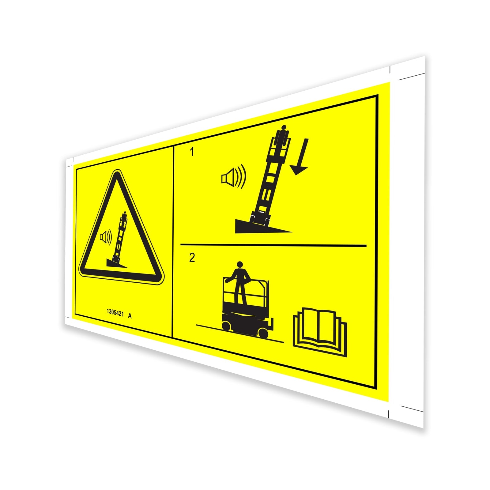 Genie Part # 1305421GT – Decal Symbol Tip Over Tilt Alarm