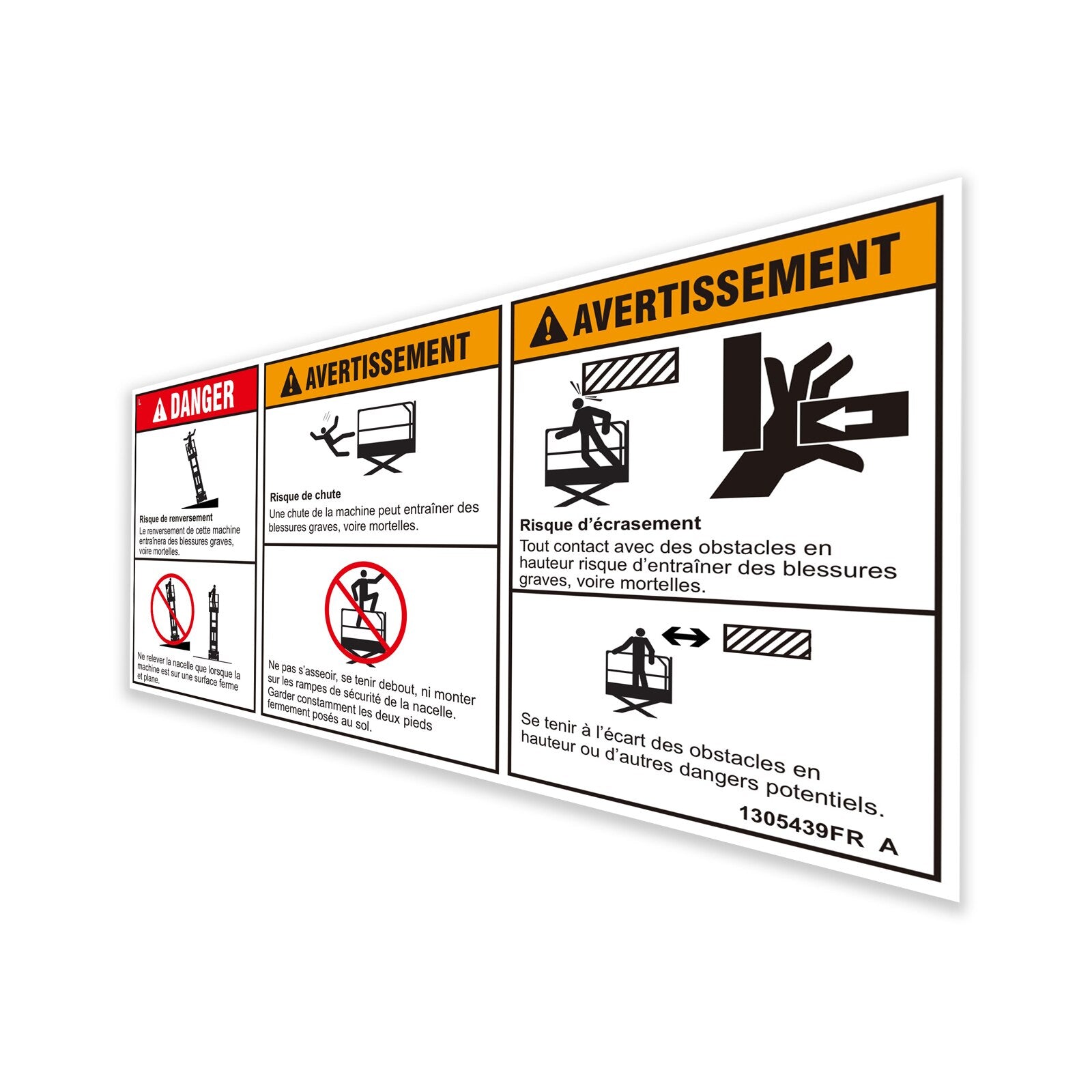 Genie Part # 1305439FRGT – Decal, Danger/Warning Combo, H
