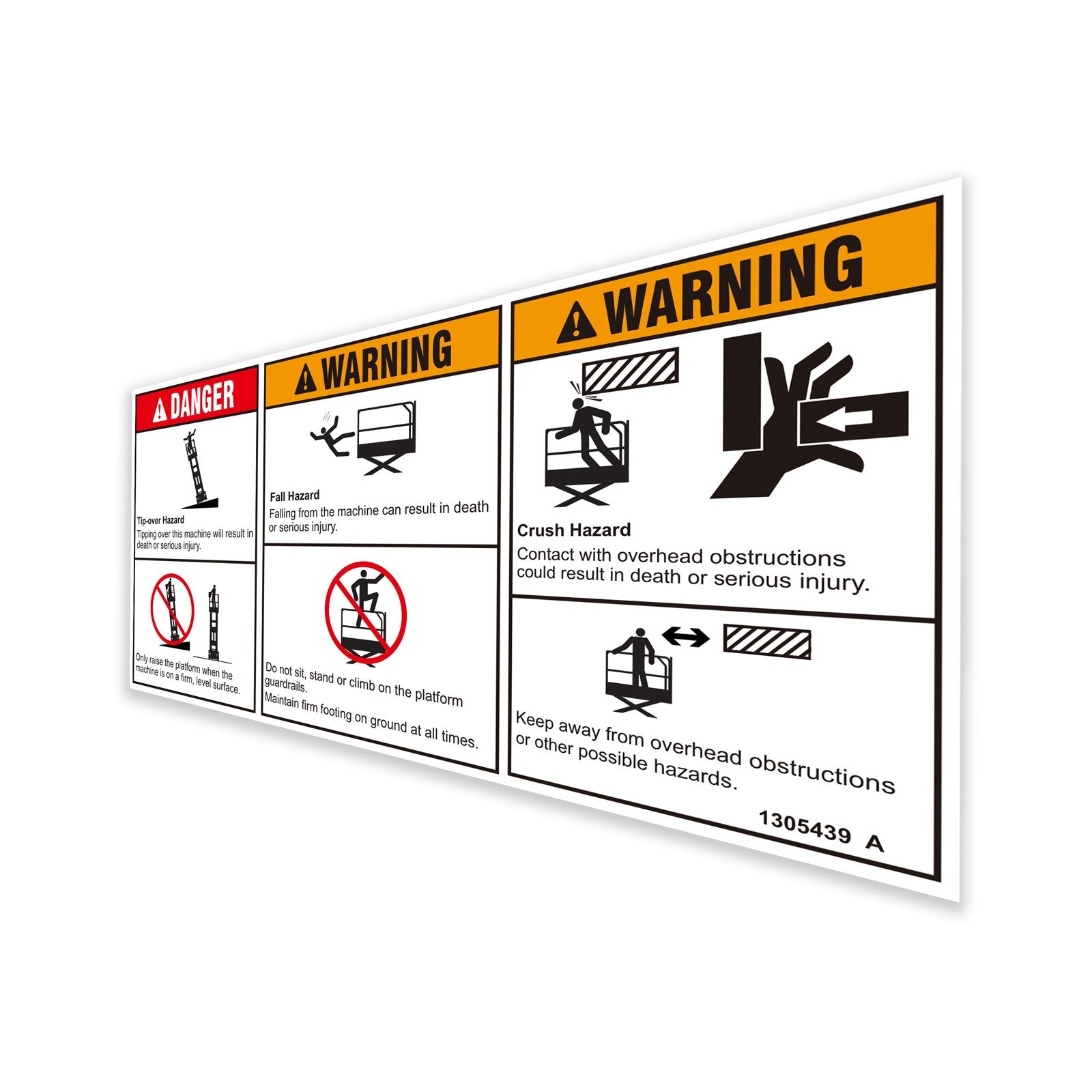 Genie Part # 1305439GT – Decal, Danger/Warning Combo, H