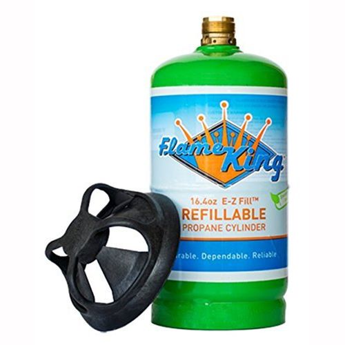 Flame King 1 lb. Refillable LP Cylinder Green 16.4 oz.
