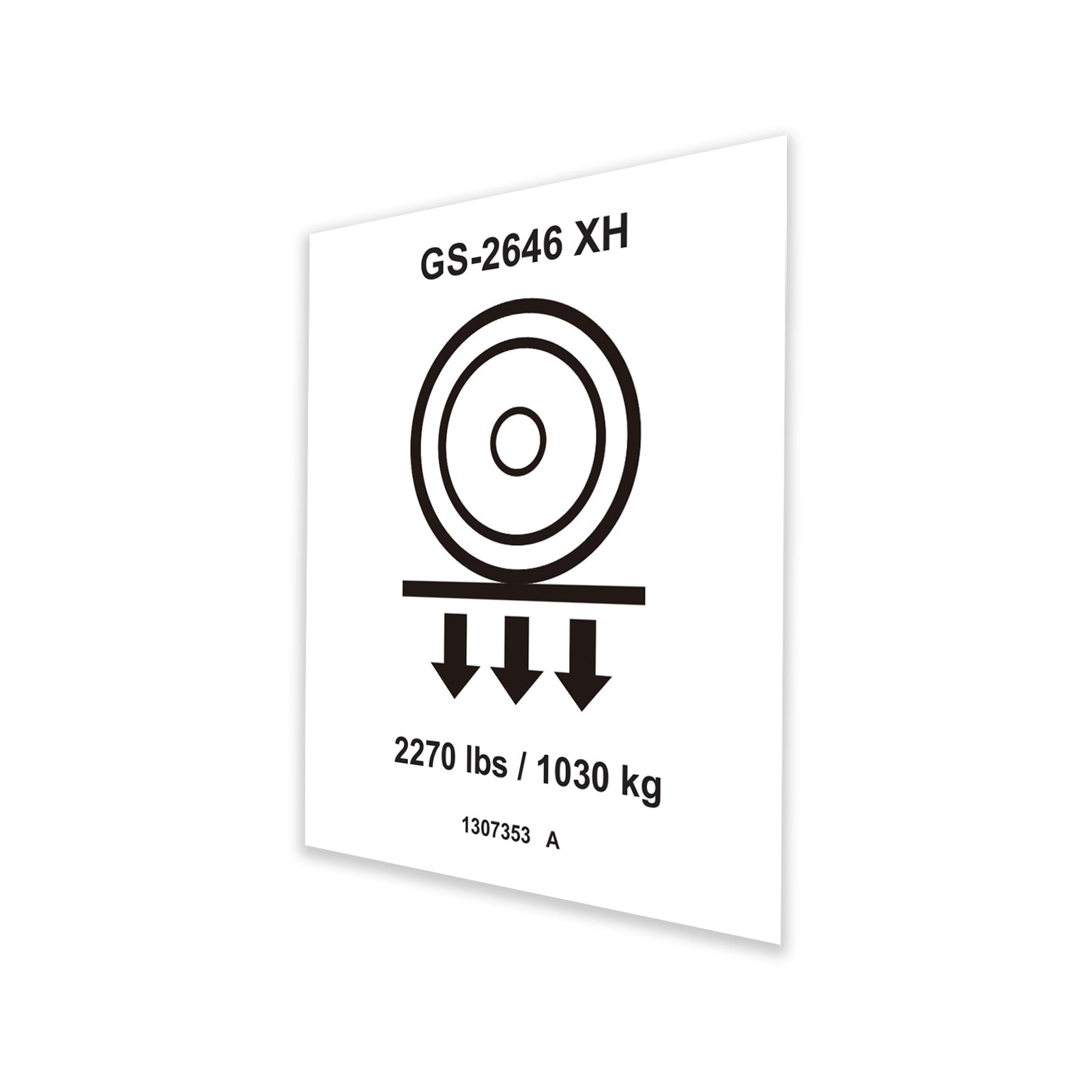 Genie Part # 1307353GT – Decal, Label, Wheel Load, E-Drive