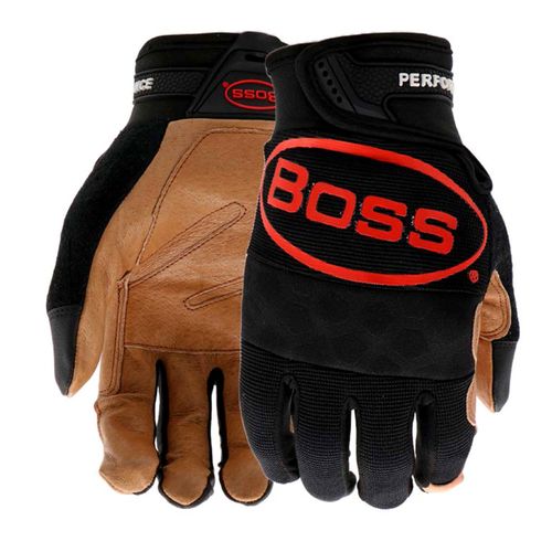 Boss Men Pigskin Leather Palm Work Gloves L