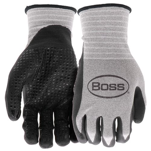 Boss Tactile Grip Dotted Palm Work Gloves L
