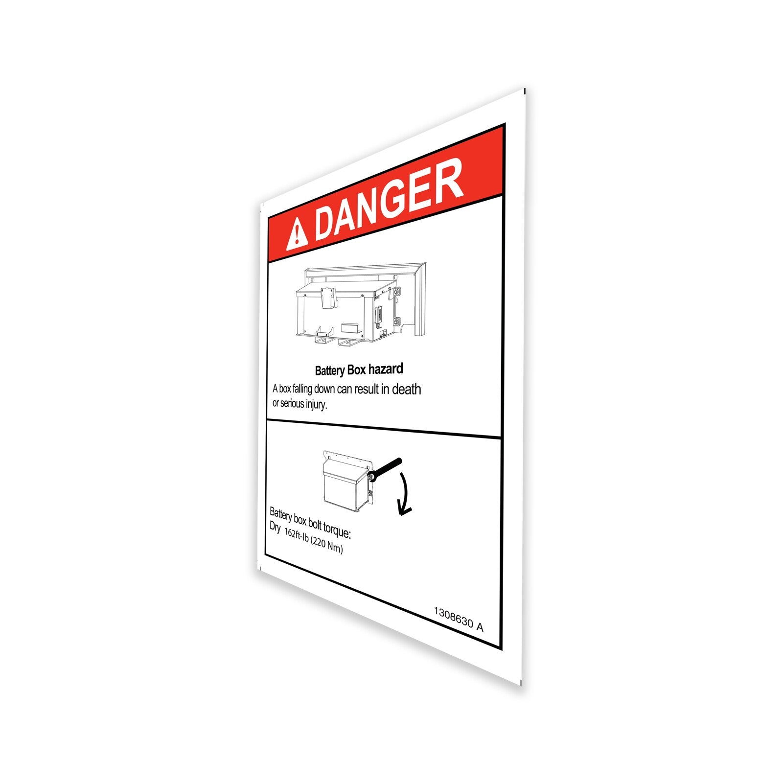 Genie Part # 1308630GT – Decal, Danger Batt Fastening