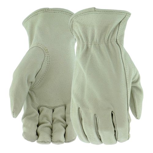 Boss Men's Pigskin Elastic Wrist Work Gloves Large