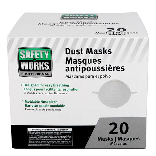 Safety Works Professional Non-Toxic Dust Masks (20) Pack