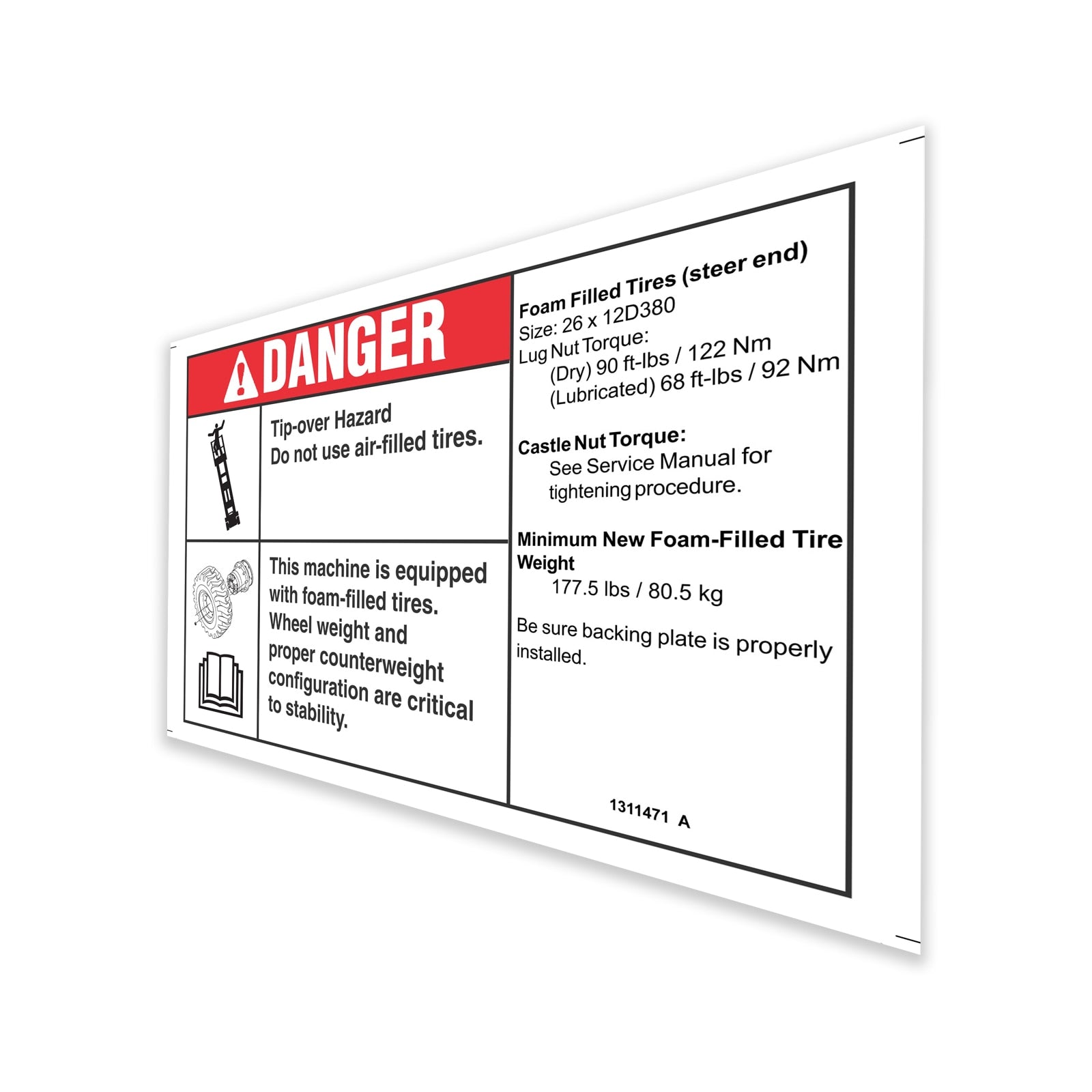Genie Part # 1311471GT – Decal, Danger, Tip