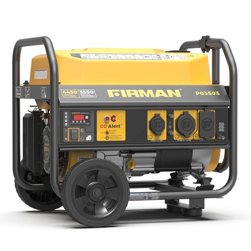 Firman P03503 3550W Generator W/ Wheels Recoil Start & CO Alert