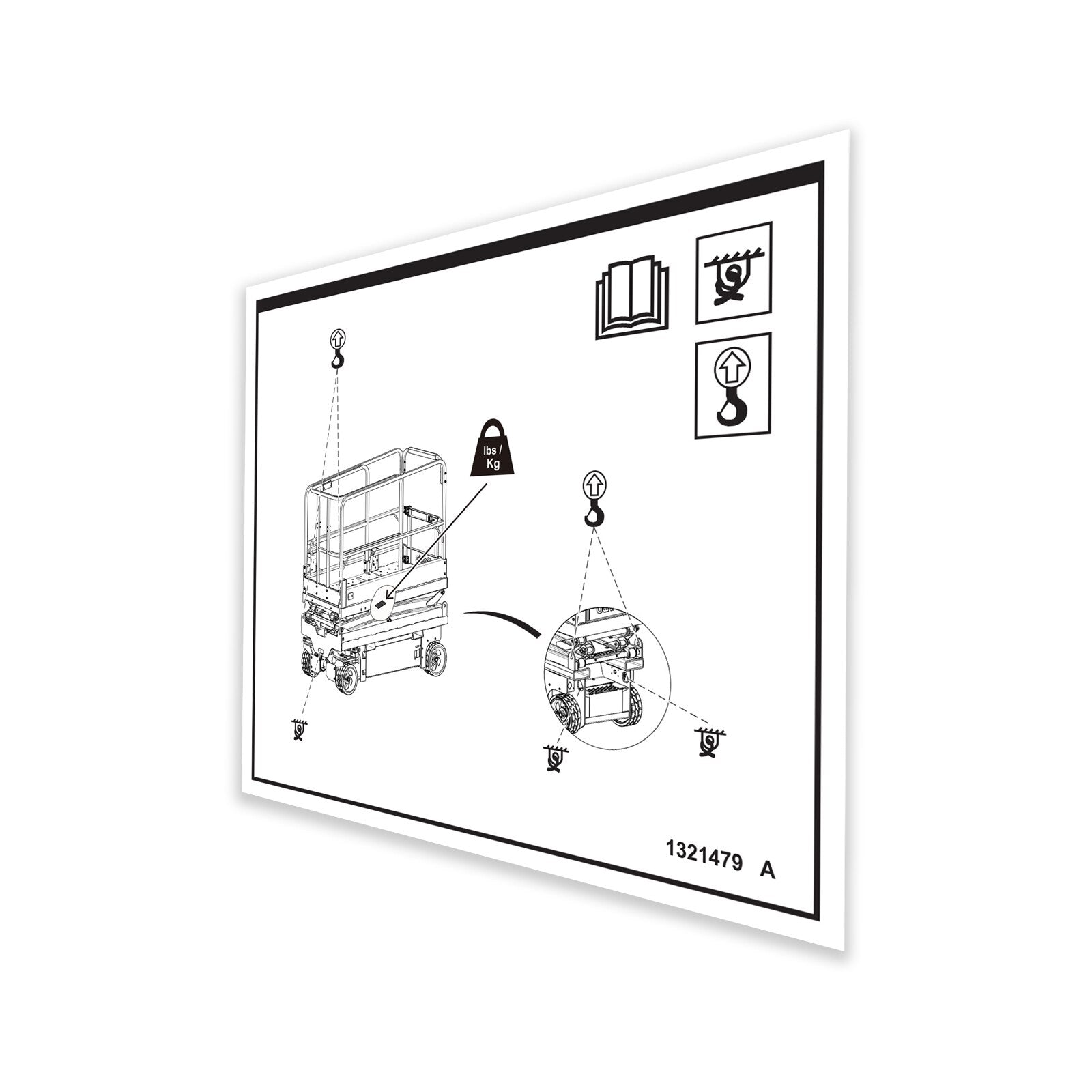 Genie Part # 1321479GT – Decal, Label Transport Diagram