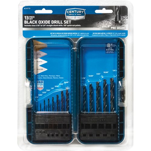 Century 13 Piece Pro Grade Black Oxide Drill Bit Set