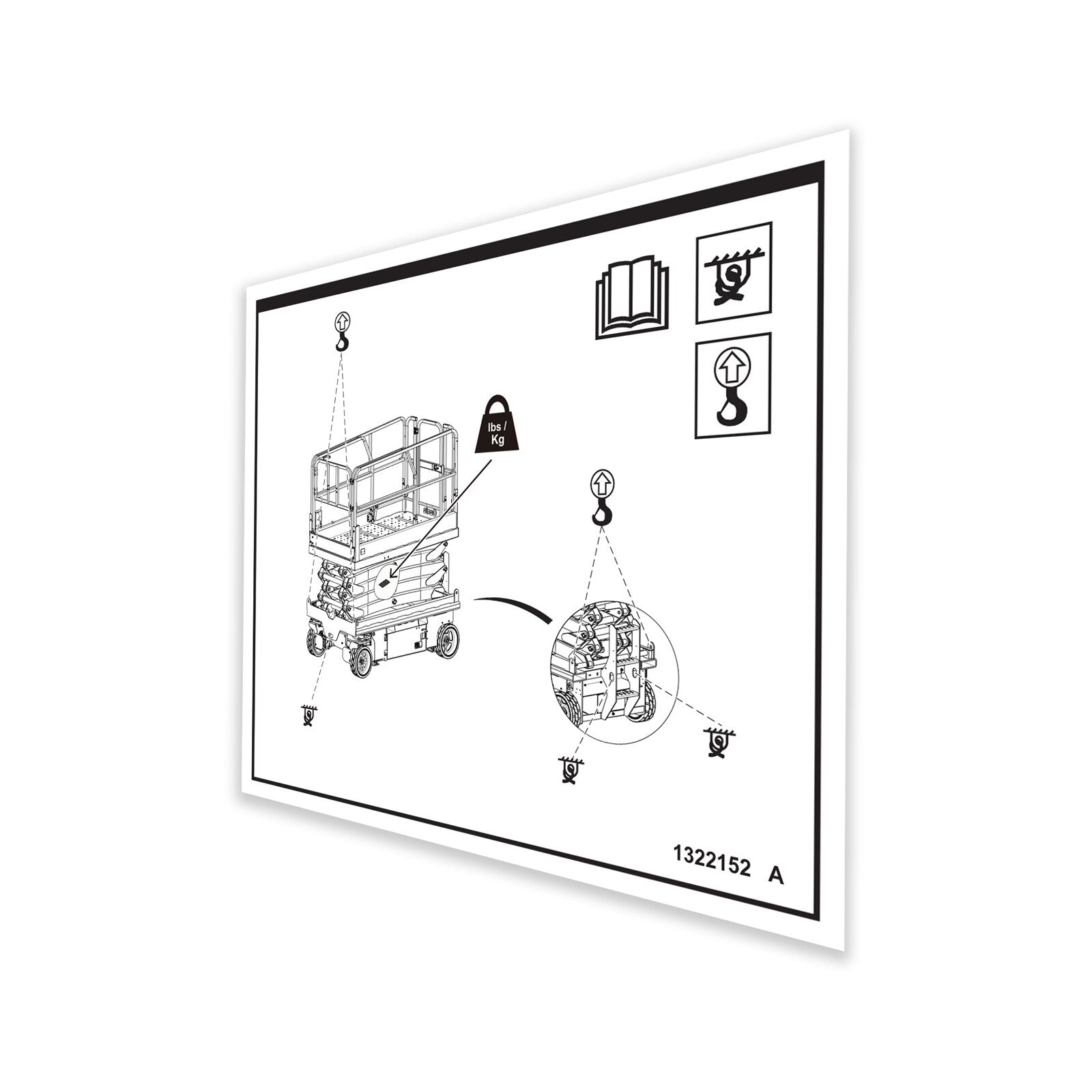Genie Part # 1322152GT – Decal, Label Transport Diagram