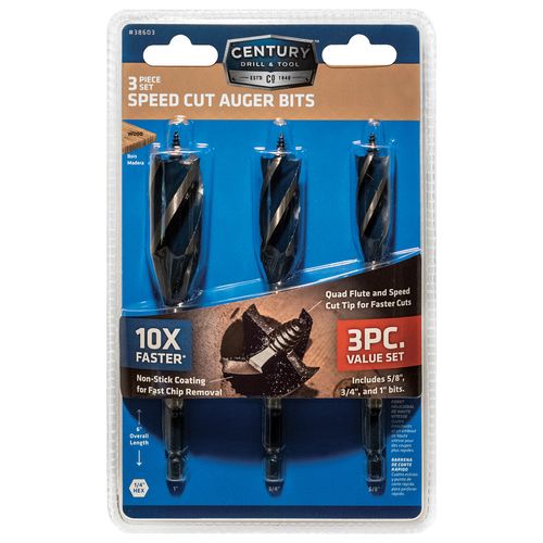 Century 3 Piece Speed Cut Auger Bit Set