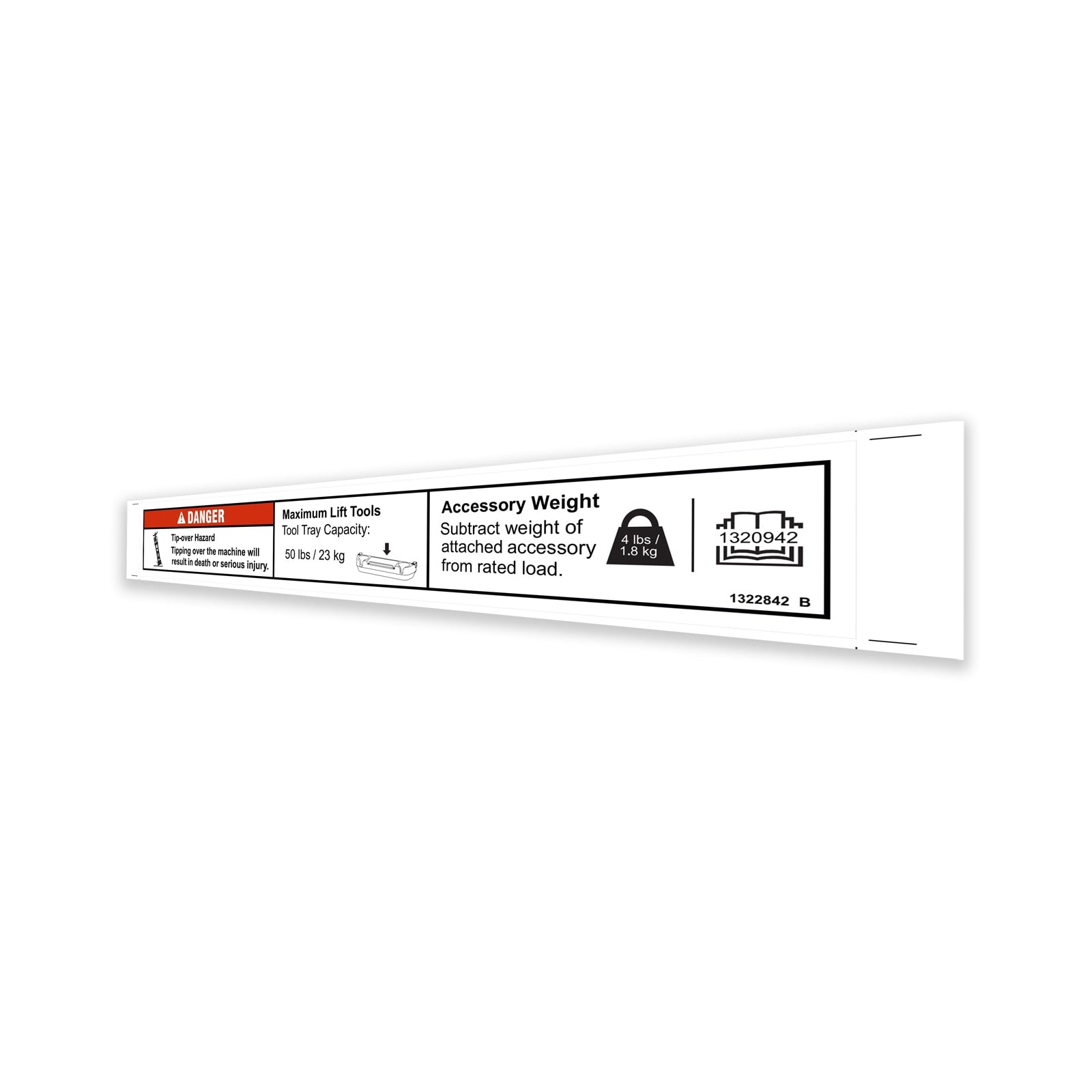 Genie Part # 1322842GT – Decal, Danger, Tool Tray, Word