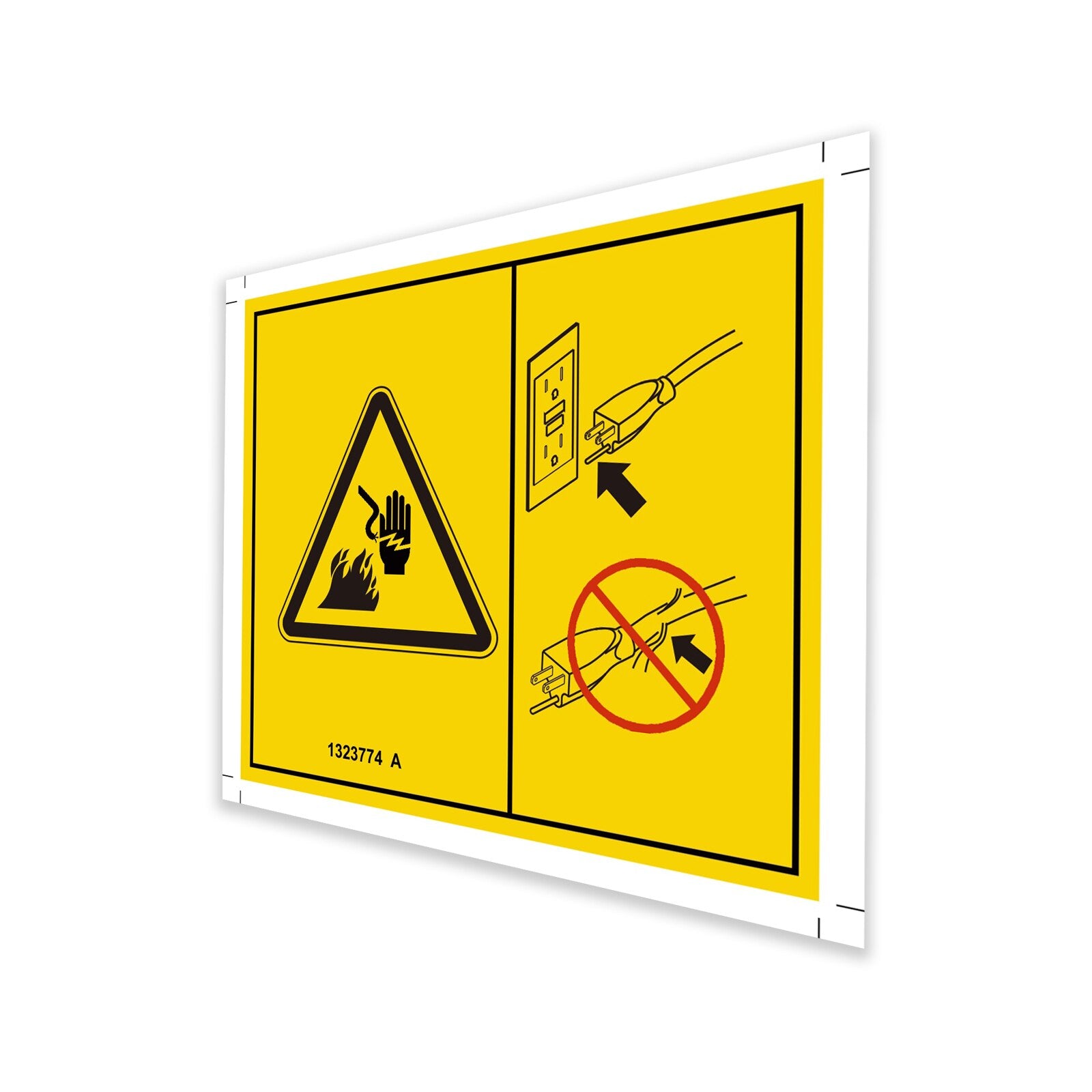 Genie Part # 1323774GT – Decal Symbol Electric Hazard Plug