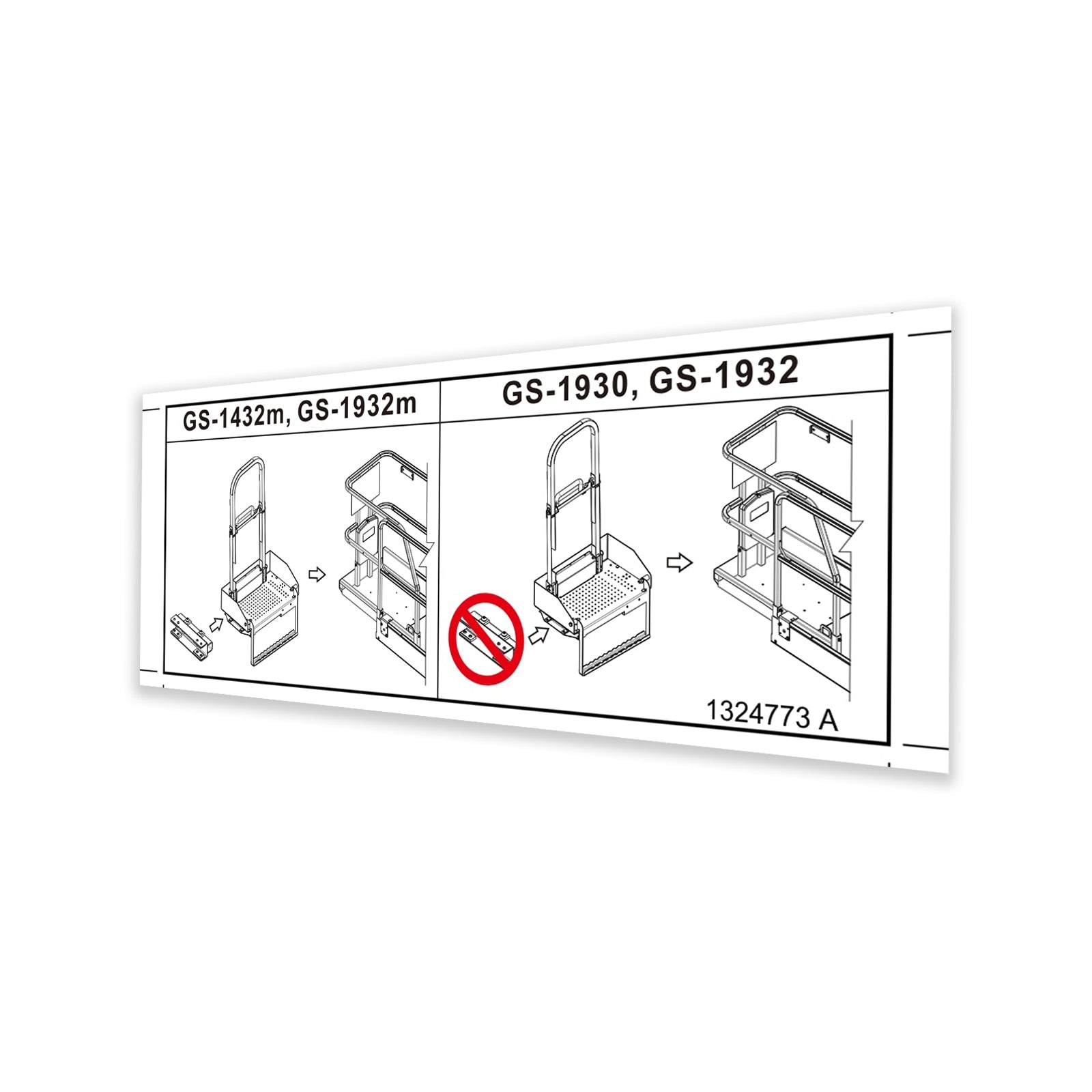 Genie Part # 1324773GT – Instruction Decal