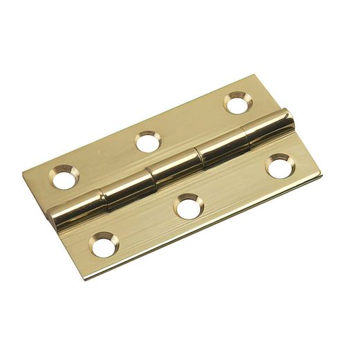 Solid Brass Narrow Butt Hinge 2 Inch by 1-1/8 inch 2 Pack