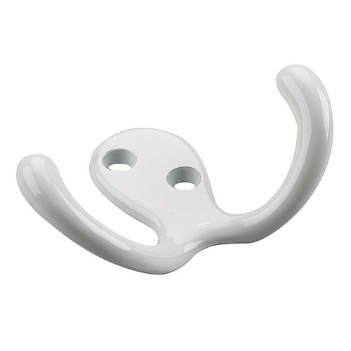White Double Wardrobe Hook 3 Inch